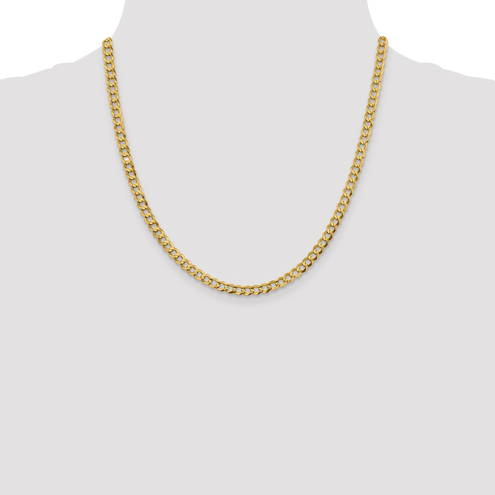 14k 4.7mm Lightweight Flat Cuban Chain - Product Photo
