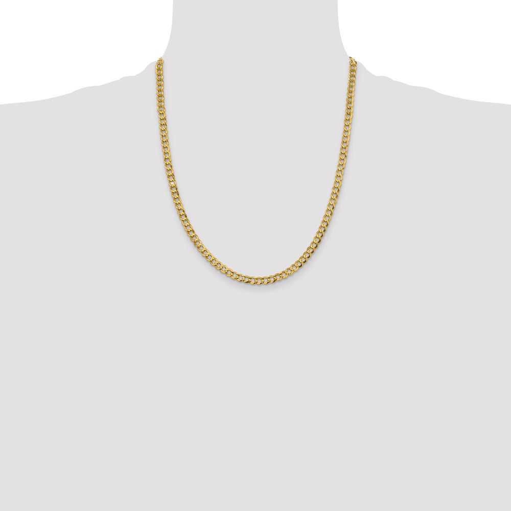 14k 4.7mm Lightweight Flat Cuban Chain - Product Photo