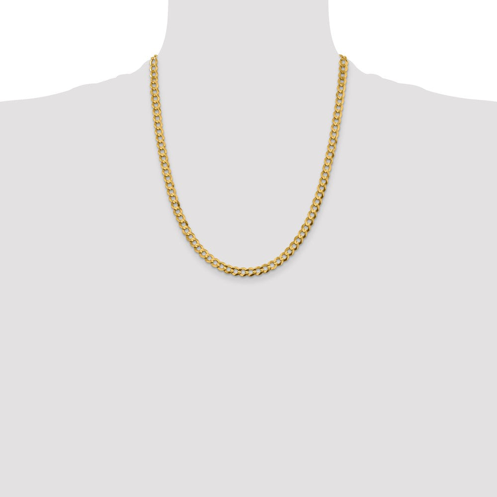 14k 5.9mm Lightweight Flat Cuban Chain - Product Photo