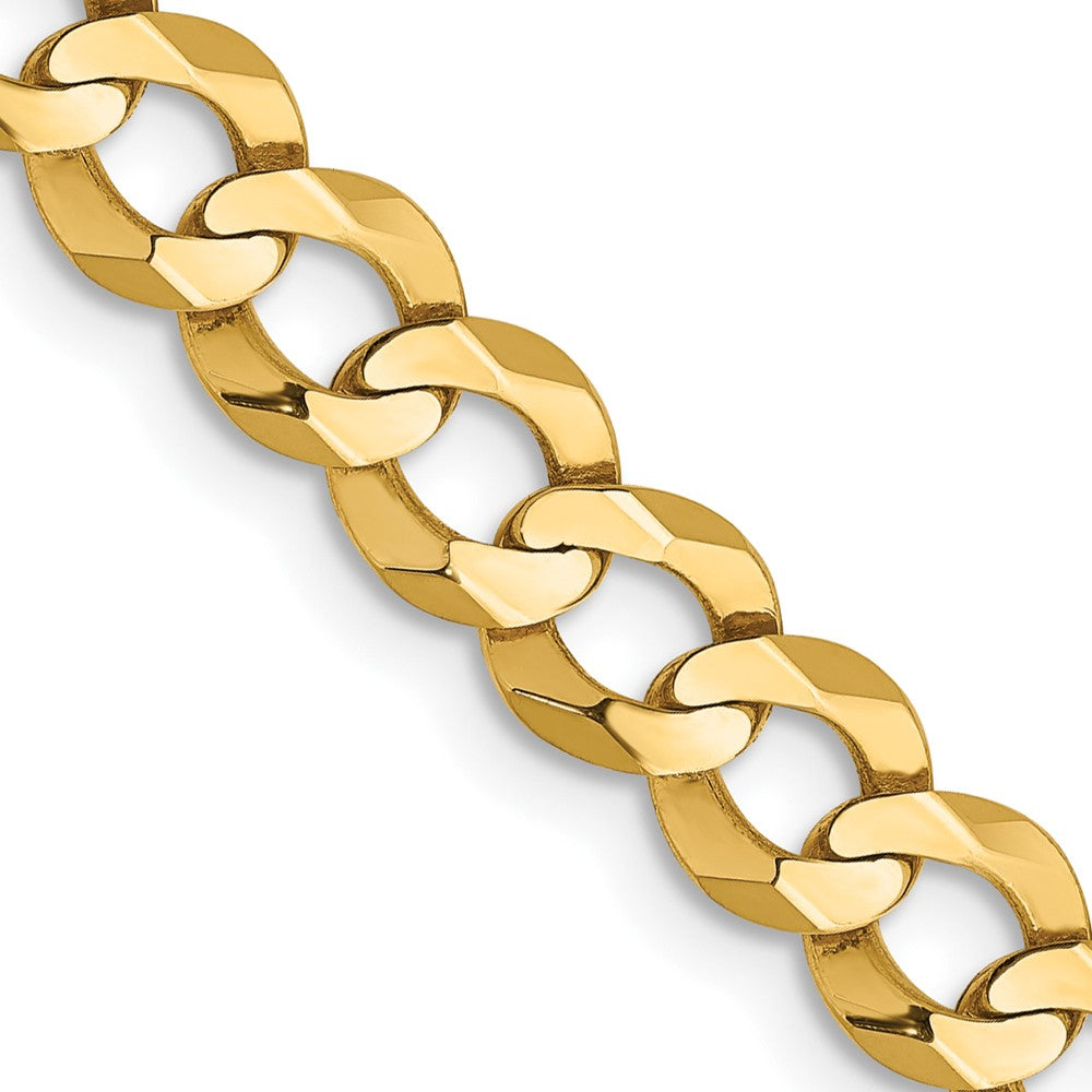 14K Yellow Gold 5.9mm Lightweight Flat Cuban Chain Necklace 18"-26"