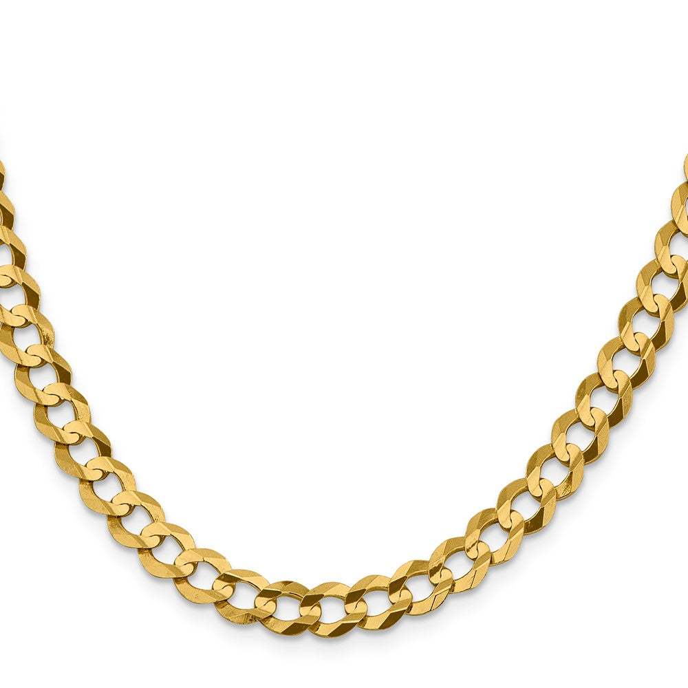 14k 7.2mm Lightweight Flat Cuban Chain - Product Photo
