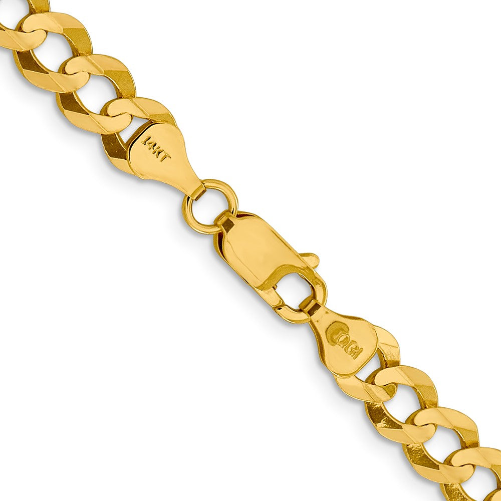 14k 7.2mm Lightweight Flat Cuban Chain - Product Photo