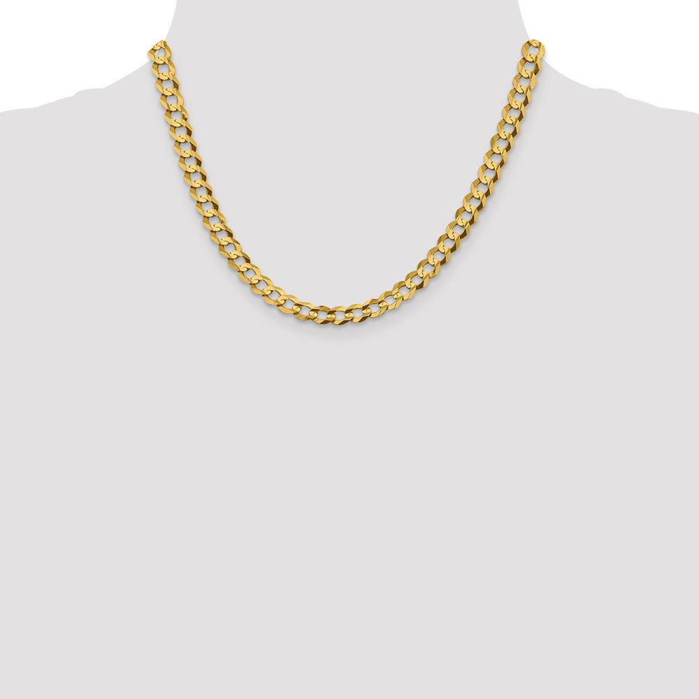 14k 7.2mm Lightweight Flat Cuban Chain - Product Photo