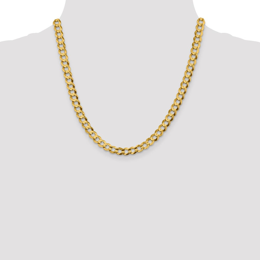 14k 7.2mm Lightweight Flat Cuban Chain - Product Photo
