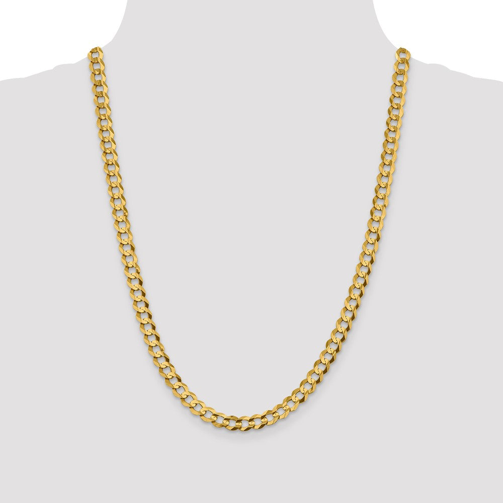 14k 7.2mm Lightweight Flat Cuban Chain - Product Photo