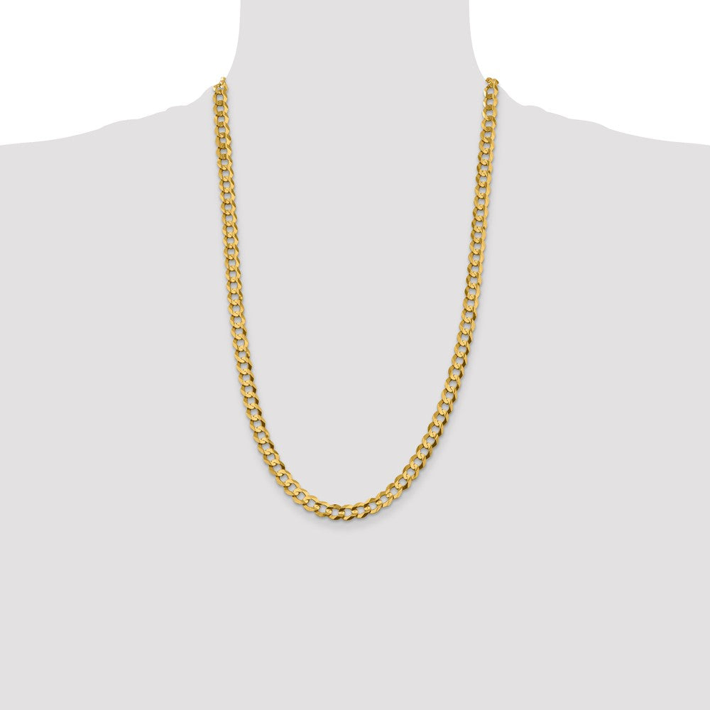 14k 7.2mm Lightweight Flat Cuban Chain - Product Photo