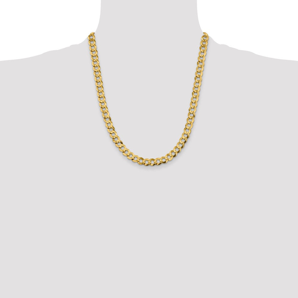 14k 8.3mm Lightweight Flat Cuban Chain - Product Photo