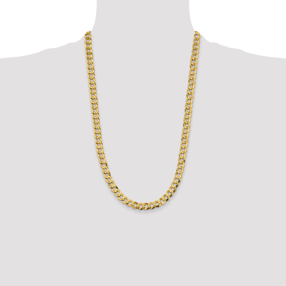 14k 8.3mm Lightweight Flat Cuban Chain - Product Photo