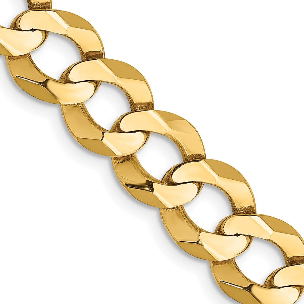 14K Yellow Gold 8.3mm Lightweight Flat Cuban Chain Necklace 20"-26"