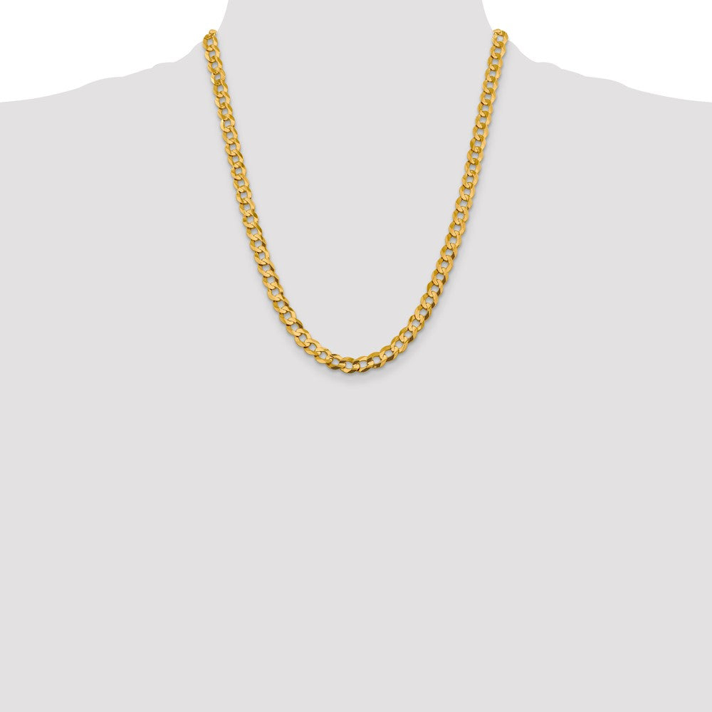 14k 9.4mm Lightweight Flat Cuban Chain - Product Photo