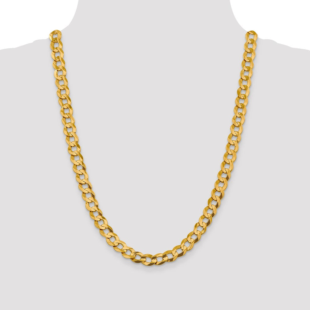 14k 9.4mm Lightweight Flat Cuban Chain - Product Photo