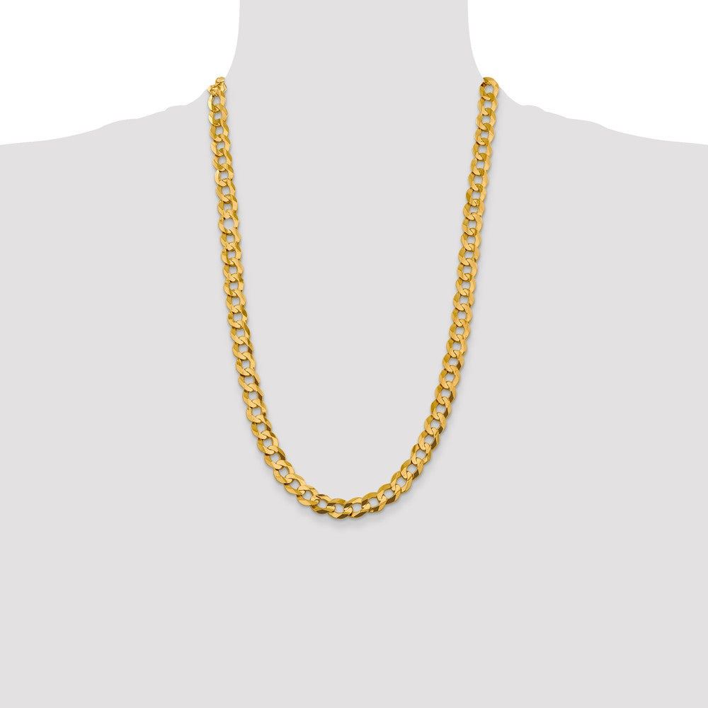 14k 9.4mm Lightweight Flat Cuban Chain - Product Photo