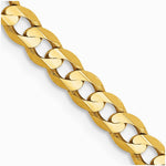 14K Yellow Gold 3.8 mm Open Concave Curb Chain Necklace 16"-28" - Product Photo