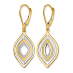 Leslie's 14K with Rhodium Polished Leverback Earrings - Product Photo