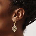 Leslie's 14K with Rhodium Polished Leverback Earrings - Product Photo