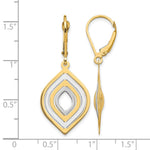 Leslie's 14K with Rhodium Polished Leverback Earrings - Product Photo