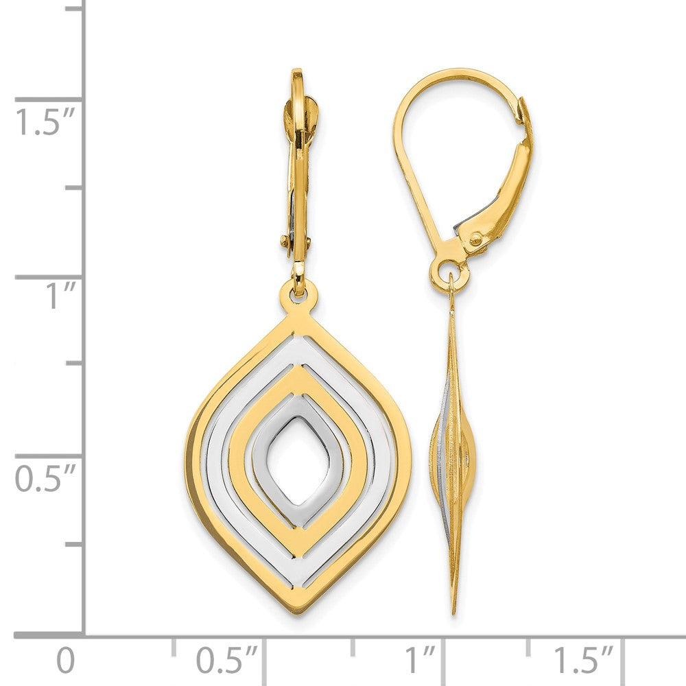 Leslie's 14K with Rhodium Polished Leverback Earrings - Product Photo