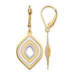 Leslie's 14K with Rhodium Polished Leverback Earrings - Product Photo