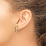 Leslie's 14K w/ White Rhodium Fancy Twisted Oval Post Earrings - Product Photo