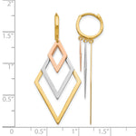 Leslie's 14K Tri-Color Dangle Hoop Earrings - Product Photo