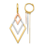 Leslie's 14K Tri-Color Dangle Hoop Earrings - Product Photo