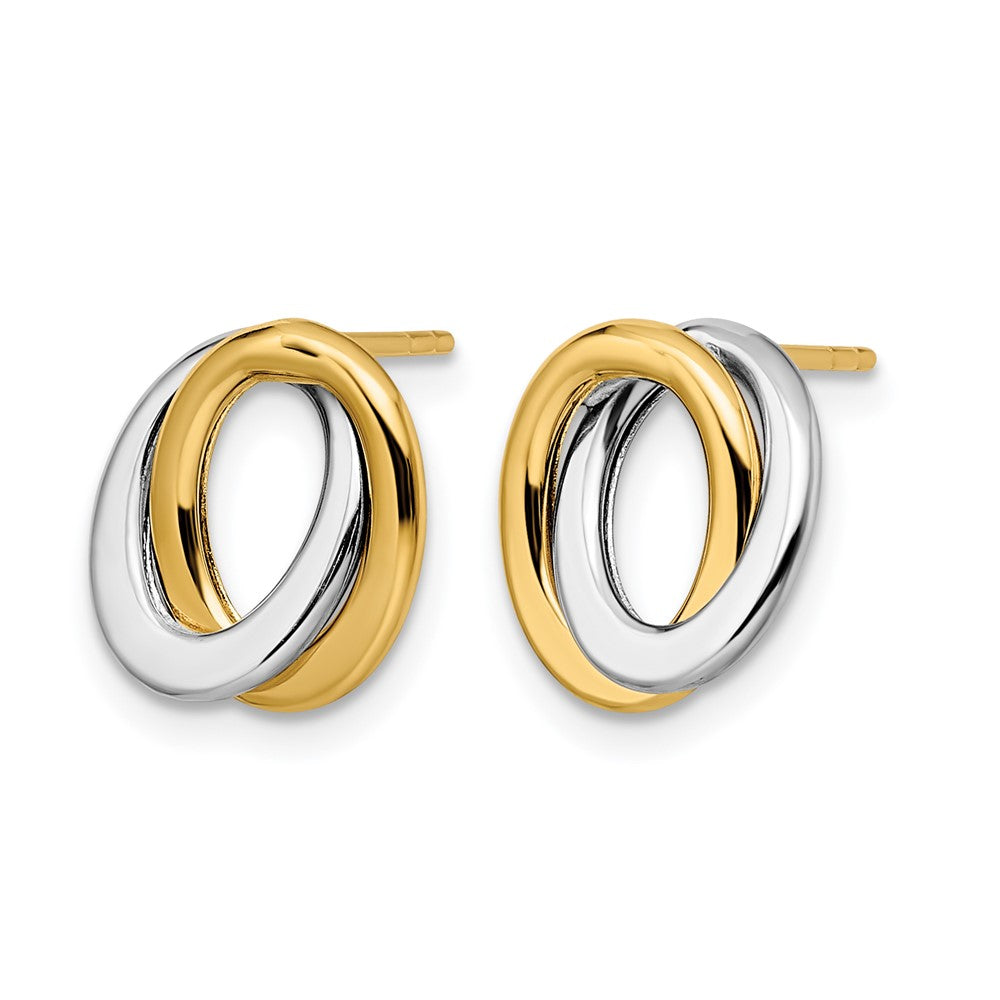 Leslie's 14K Two-tone Polished Love Knot Earrings - Product Photo