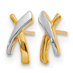 Leslie's 14K w/Rhodium X Post Earrings - Product Photo