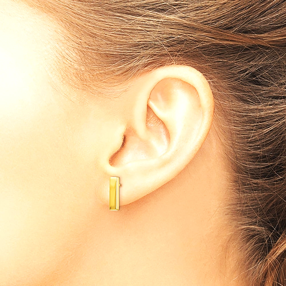14K Yellow Gold Polished Post Bar Earrings - Product Photo