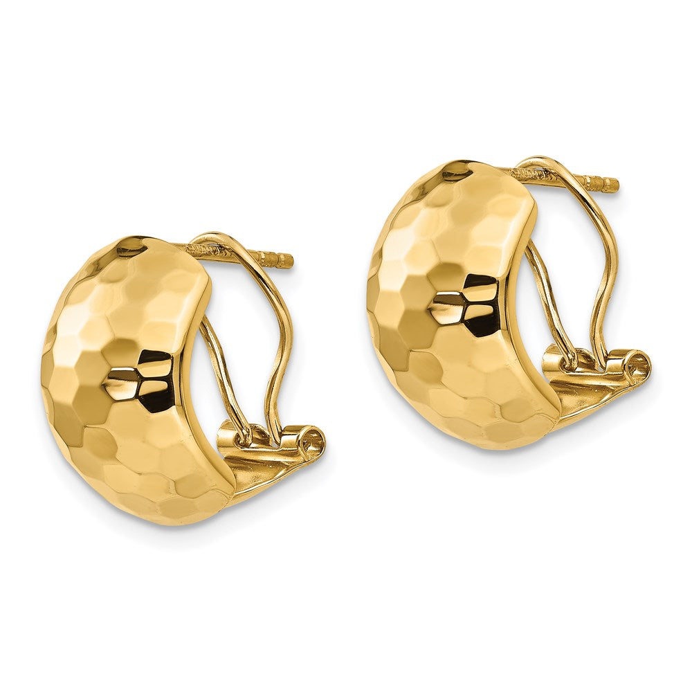 Leslie's 14K Polished Hammered Omega Back Earrings - Product Photo
