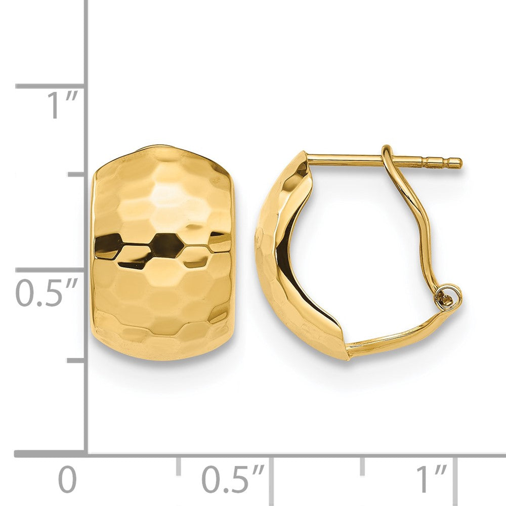 Leslie's 14K Polished Hammered Omega Back Earrings - Product Photo