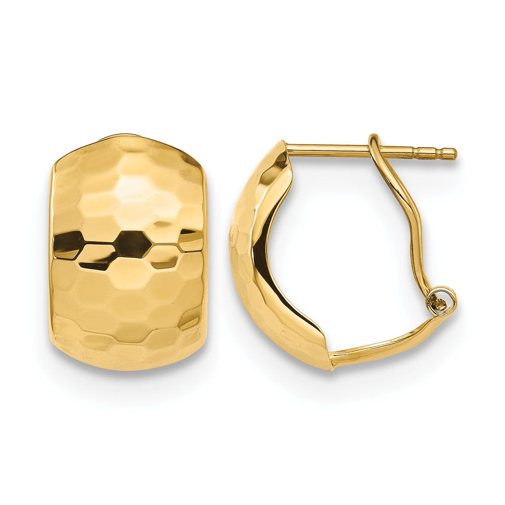 Leslie's 14K Polished Hammered Omega Back Earrings - Product Photo