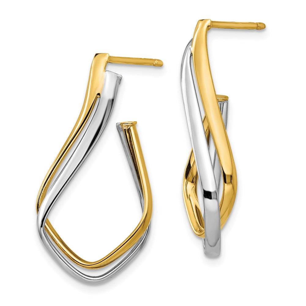 Leslie's 14K w/Rhodium Polished Post Earrings - Product Photo