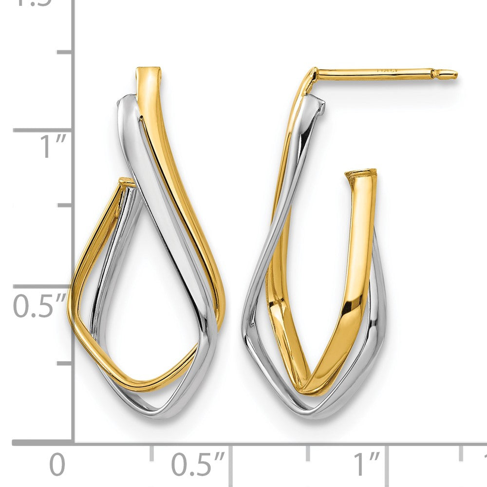 Leslie's 14K w/Rhodium Polished Post Earrings - Product Photo