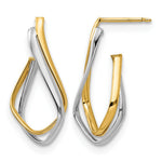 Leslie's 14K w/Rhodium Polished Post Earrings - Product Photo