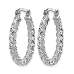 Leslie's 14K White Gold Polished D/C Hollow Hoop Earrings - Product Photo