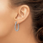 Leslie's 14K White Gold Polished D/C Hollow Hoop Earrings - Product Photo