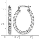 Leslie's 14K White Gold Polished D/C Hollow Hoop Earrings - Product Photo
