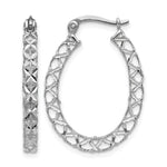 Leslie's 14K White Gold Polished D/C Hollow Hoop Earrings - Product Photo