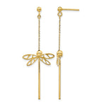 Leslie's 14K Polished Dragonfly Post Dangle Earrings - Product Photo