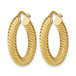 Leslie's 14K Polished Textured Hoop Earrings - Product Photo