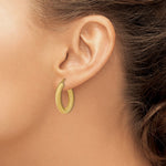 Leslie's 14K Polished Textured Hoop Earrings - Product Photo