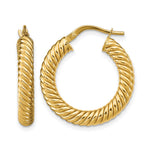 Leslie's 14K Polished Textured Hoop Earrings - Product Photo