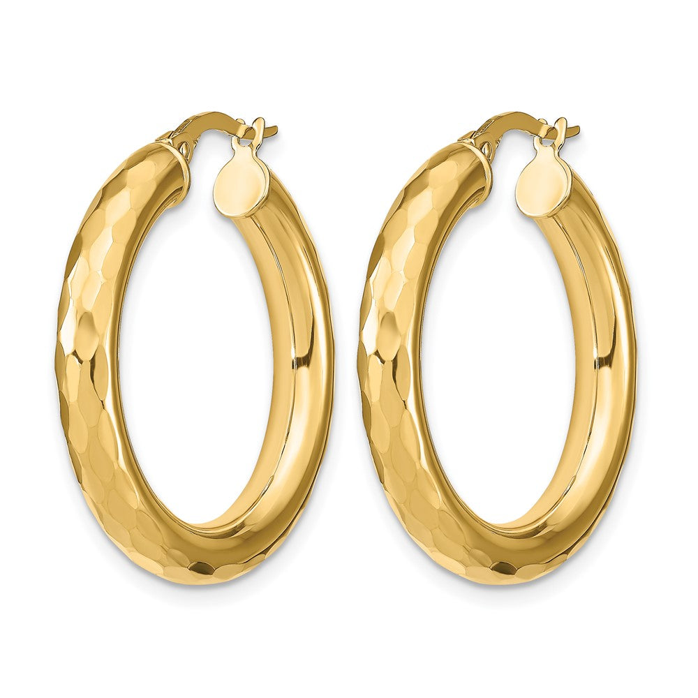 Leslie's 14k Polished D/C Hoop Earrings - Product Photo