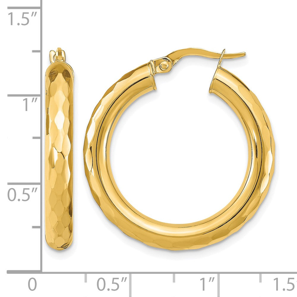 Leslie's 14k Polished D/C Hoop Earrings - Product Photo
