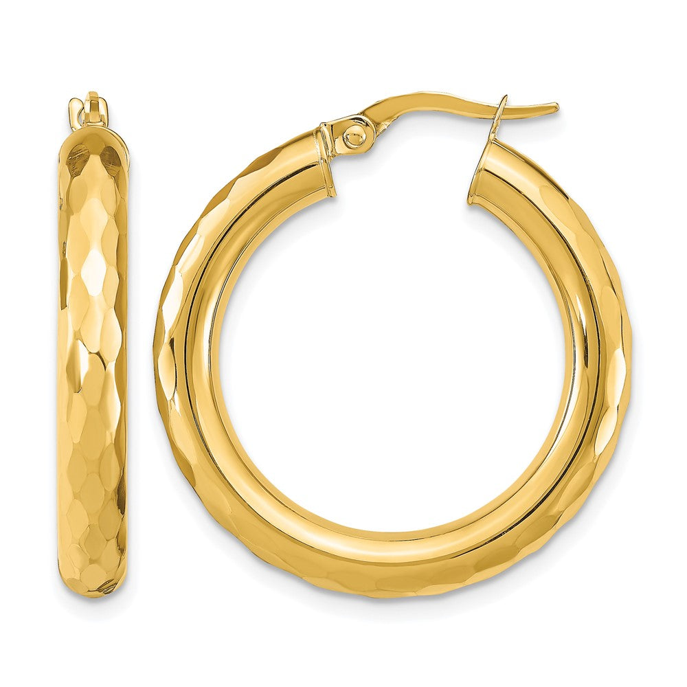 Leslie's 14k Polished D/C Hoop Earrings - Product Photo