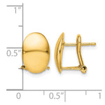 Leslie's 14K Polished Omega Back Earrings - Product Photo