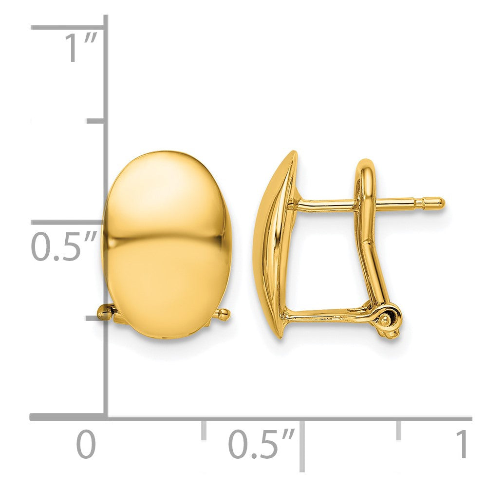 Leslie's 14K Polished Omega Back Earrings - Product Photo