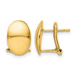 Leslie's 14K Polished Omega Back Earrings - Product Photo