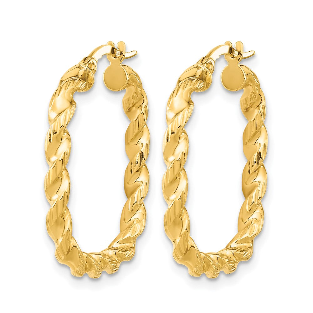 Leslie's 14K Polished Square Twisted Hoop Earrings - Product Photo