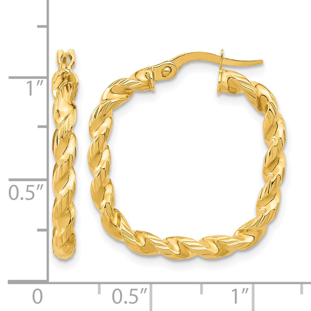 Leslie's 14K Polished Square Twisted Hoop Earrings - Product Photo